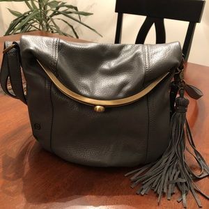 Born Leather crossbody grey - like new